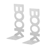 Maxbell 2 Pieces Metal Bookends Non Skid Book Stoppers for Stationery Desk School