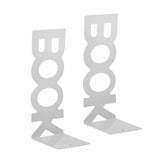 Maxbell 2 Pieces Metal Bookends Non Skid Book Stoppers for Stationery Desk School