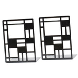 Maxbell 2Pcs Bookends Heavy Duty Metal Bookends Book Holder Shelves for Office Decor