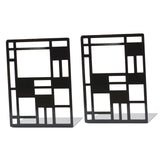 Maxbell 2Pcs Bookends Heavy Duty Metal Bookends Book Holder Shelves for Office Decor