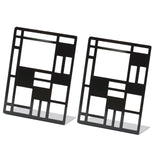 Maxbell 2Pcs Bookends Heavy Duty Metal Bookends Book Holder Shelves for Office Decor