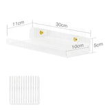 Maxbell No Drilling Shower Shelf Shampoo Spices Holder for Wall Bathroom Kitchen vertical grain 30cm