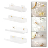 Maxbell No Drilling Shower Shelf Shampoo Spices Holder for Wall Bathroom Kitchen vertical grain 30cm