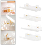 Maxbell No Drilling Shower Shelf Shampoo Spices Holder for Wall Bathroom Kitchen vertical grain 30cm