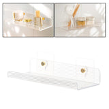 Maxbell No Drilling Shower Shelf Shampoo Spices Holder for Wall Bathroom Kitchen Horizontal grain30cm