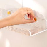 Maxbell No Drilling Shower Shelf Shampoo Spices Holder for Wall Bathroom Kitchen Horizontal grain30cm