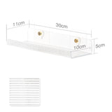 Maxbell No Drilling Shower Shelf Shampoo Spices Holder for Wall Bathroom Kitchen Horizontal grain30cm