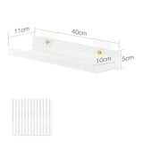 Maxbell No Drilling Shower Shelf Shampoo Spices Holder for Wall Bathroom Kitchen vertical grain 40cm