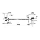 Maxbell Bath Waste with Overflow Pipe Concealed for Waste Drain