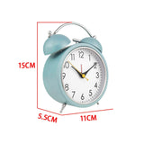 Maxbell 4 inch Twins Alarm Clock Silent with Backlight for Bedside Students Blue
