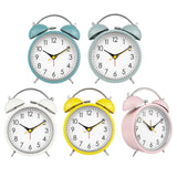 Maxbell 4 inch Twins Alarm Clock Silent with Backlight for Bedside Students Blue