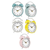 Maxbell 4 inch Twins Alarm Clock Silent with Backlight for Bedside Students Blue