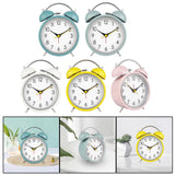 Maxbell 4 inch Twins Alarm Clock Silent with Backlight for Bedside Students Blue