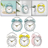 Maxbell 4 inch Twins Alarm Clock Silent with Backlight for Bedside Students Blue