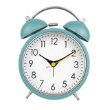 Maxbell 4 inch Twins Alarm Clock Silent with Backlight for Bedside Students Blue