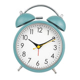 Maxbell 4 inch Twins Alarm Clock Silent with Backlight for Bedside Students Blue