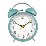 Maxbell 4 inch Twins Alarm Clock Silent with Backlight for Bedside Students Blue