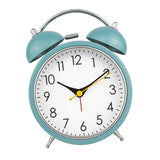 Maxbell 4 inch Twins Alarm Clock Silent with Backlight for Bedside Students Blue