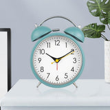 Maxbell 4 inch Twins Alarm Clock Silent with Backlight for Bedside Students Blue