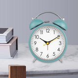 Maxbell 4 inch Twins Alarm Clock Silent with Backlight for Bedside Students Blue
