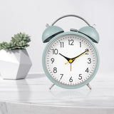 Maxbell 4 inch Twins Alarm Clock Silent with Backlight for Bedside Students Green