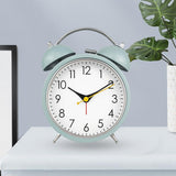 Maxbell 4 inch Twins Alarm Clock Silent with Backlight for Bedside Students Green