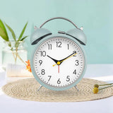 Maxbell 4 inch Twins Alarm Clock Silent with Backlight for Bedside Students Green