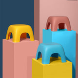 Maxbell Portable Children Stool Decorative Thickened Solid for Kitchen Boys Girls Green