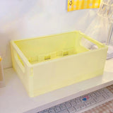 Maxbell Multipurpose Folding Storage Basket with Handle for Home Bathroom Office Yellow