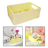 Maxbell Multipurpose Folding Storage Basket with Handle for Home Bathroom Office Yellow