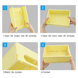 Maxbell Multipurpose Folding Storage Basket with Handle for Home Bathroom Office Yellow