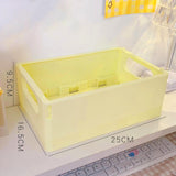 Maxbell Multipurpose Folding Storage Basket with Handle for Home Bathroom Office Yellow