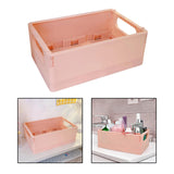 Maxbell Multipurpose Folding Storage Basket with Handle for Home Bathroom Office Pink