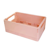 Maxbell Multipurpose Folding Storage Basket with Handle for Home Bathroom Office Pink