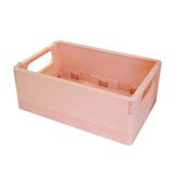 Maxbell Multipurpose Folding Storage Basket with Handle for Home Bathroom Office Pink