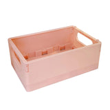 Maxbell Multipurpose Folding Storage Basket with Handle for Home Bathroom Office Pink