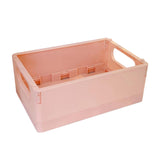 Maxbell Multipurpose Folding Storage Basket with Handle for Home Bathroom Office Pink