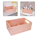 Maxbell Multipurpose Folding Storage Basket with Handle for Home Bathroom Office Pink