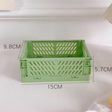 Maxbell 2x Folding Storage Basket Storage Crate with Handle for Bedroom Desk Green