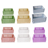 Maxbell 2x Folding Storage Basket Storage Crate with Handle for Bedroom Desk Green