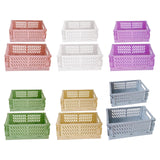 Maxbell 2x Folding Storage Basket Storage Crate with Handle for Bedroom Desk Green