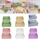 Maxbell 2x Folding Storage Basket Storage Crate with Handle for Bedroom Desk Green