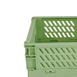 Maxbell 2x Folding Storage Basket Storage Crate with Handle for Bedroom Desk Green