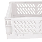 Maxbell 2x Folding Storage Basket Storage Crate with Handle for Bedroom Desk White