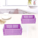 Maxbell 2x Folding Storage Basket Storage Crate with Handle for Bedroom Desk Purple
