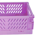 Maxbell 2x Folding Storage Basket Storage Crate with Handle for Bedroom Desk Purple