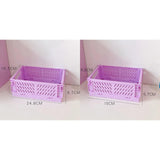 Maxbell 2x Folding Storage Basket Storage Crate with Handle for Bedroom Desk Purple