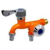 Maxbell Plastic Double Tap with Outlet Valve 1/2 inch Interface Tool  Orange