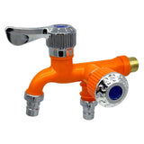 Maxbell Plastic Double Tap with Outlet Valve 1/2 inch Interface Tool  Orange