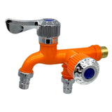 Maxbell Plastic Double Tap with Outlet Valve 1/2 inch Interface Tool  Orange